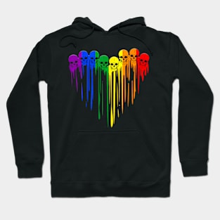 LGBT Gay Pride Skull Heart LGBT Support Hoodie